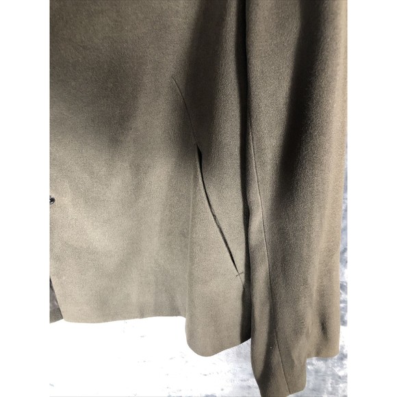 Anne Klein Neiman Marcus Suede Olive Green Women’s Moto Jacket Large Snap Front - Picture 8 of 15